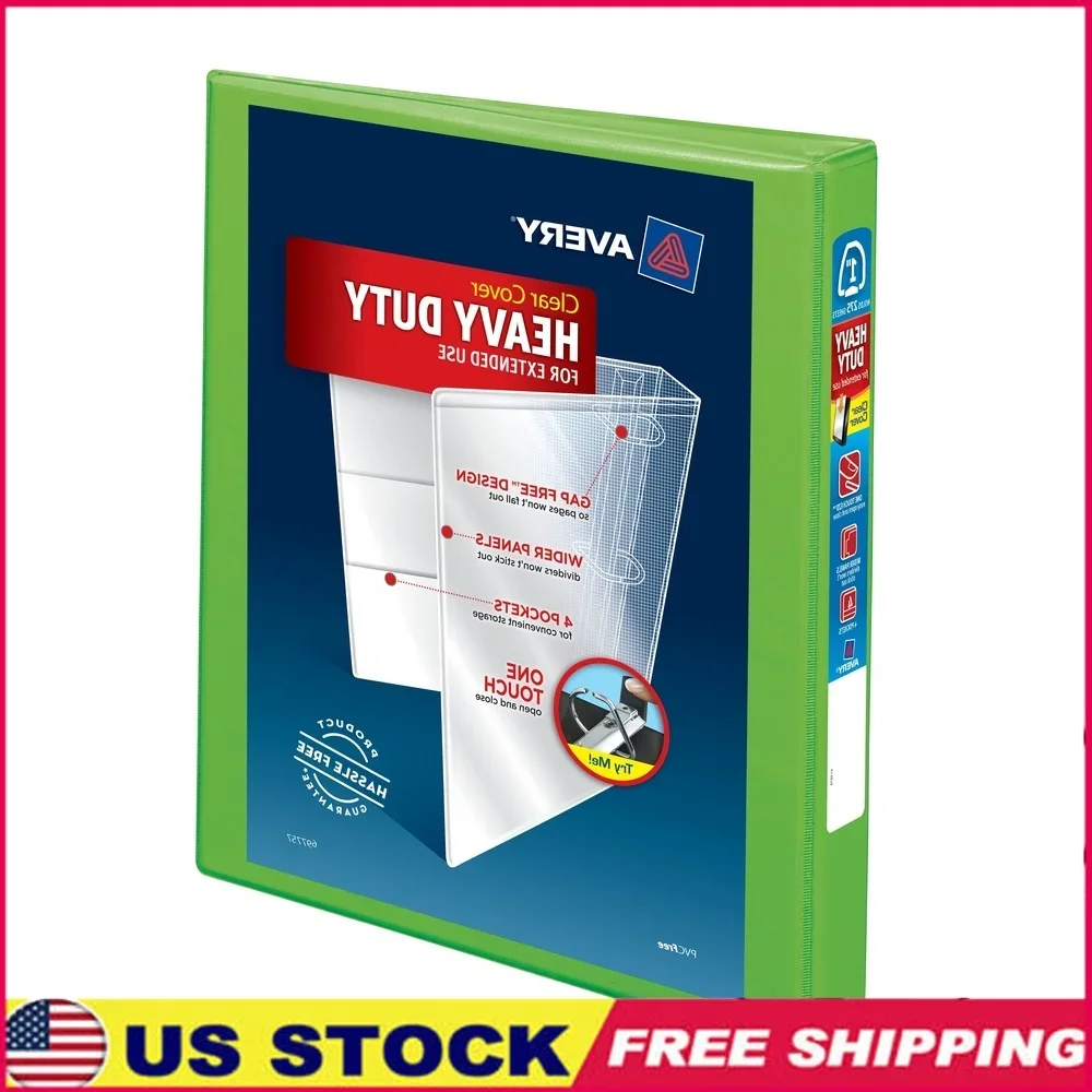 

Heavy Duty 3 Ring Binder DuraHinge EZD Locking Rings Linen Texture 1 Inch Organize Secure Paper with Pockets