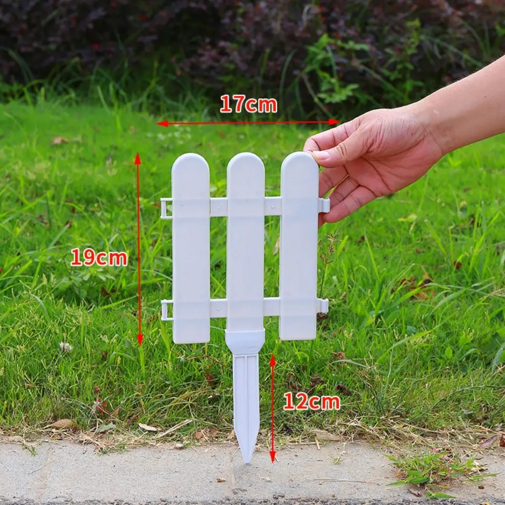 

5pcs Plastic Garden Fence White Picket Fence Border Lawn Flowerbeds Plant Borders Decorative Lightweight Easy Installation