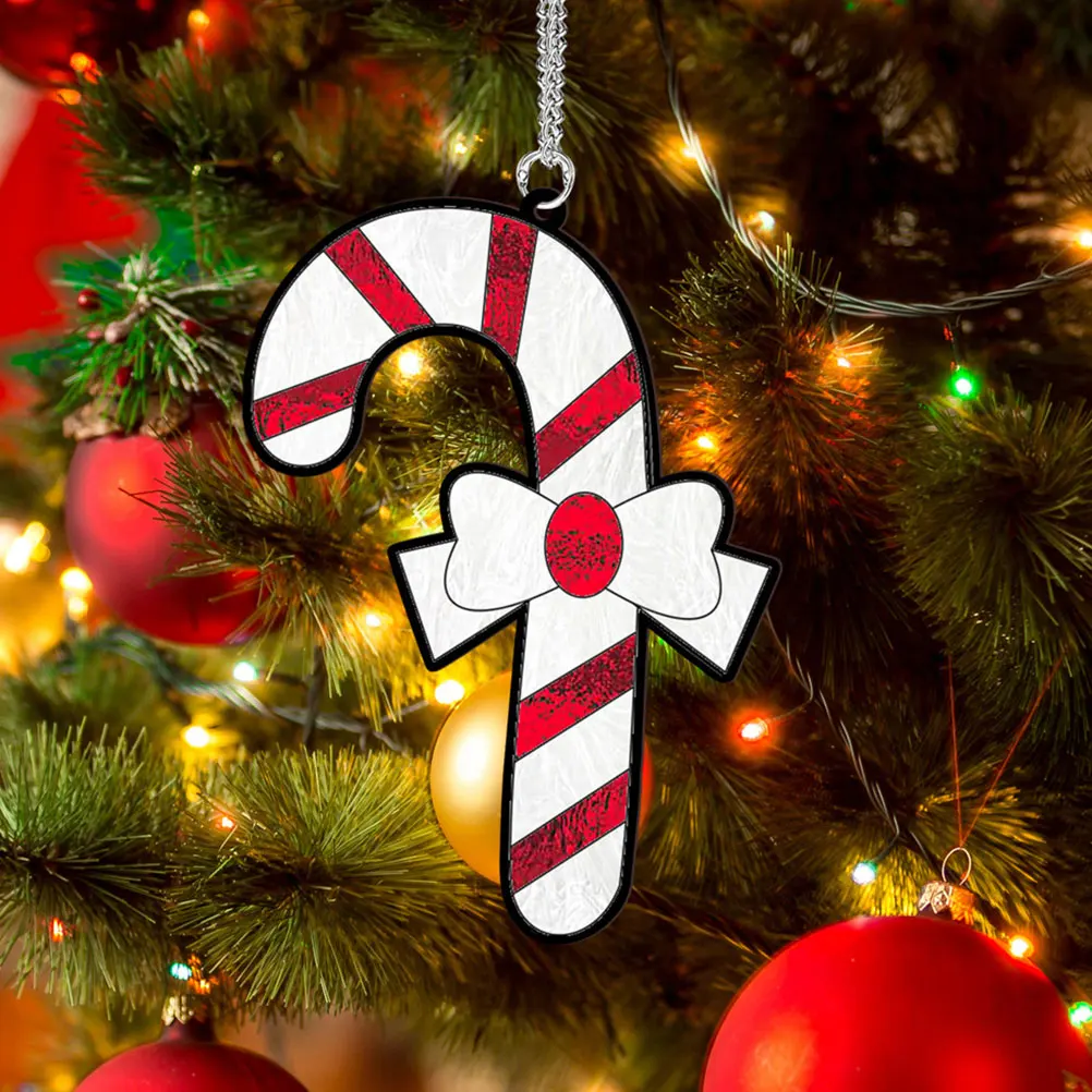 ديكور المنزل عيد الميلاد الاكريليك قلادة حلية الشماعات النباتات الاصطناعية حلي معلقة أضواء شجرة على شكل رجل #3