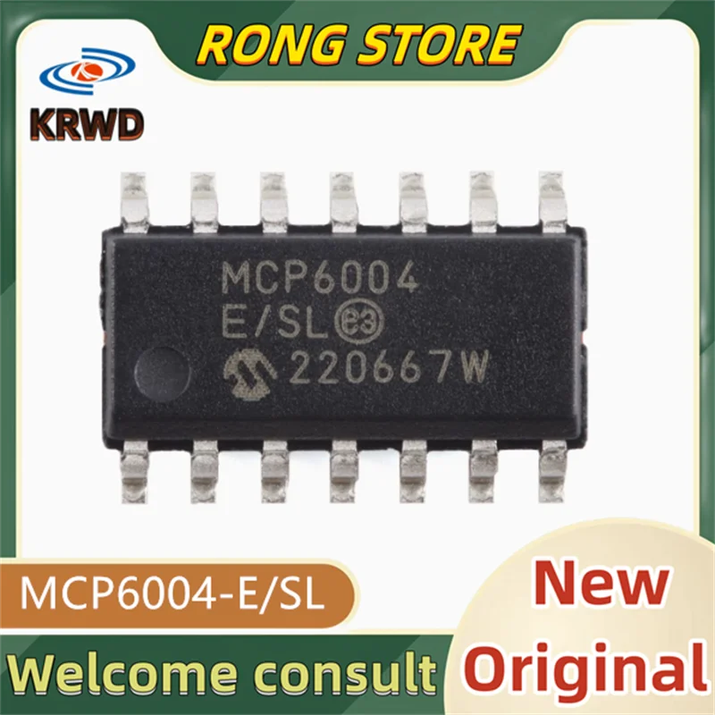 

10PCS MCP6004 E/SL New and original MCP6004T-E/SL MCP6004-E SOP-14