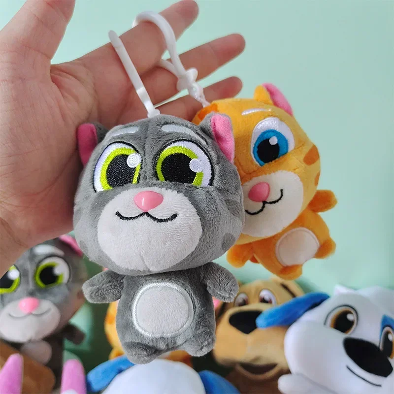 1Pc 10cm Can't Talk Version Talking Tom Plush Keychain Doll Toys Talking Tom Angela Hank Ginger Ben Figure Bag Pendant Gifts