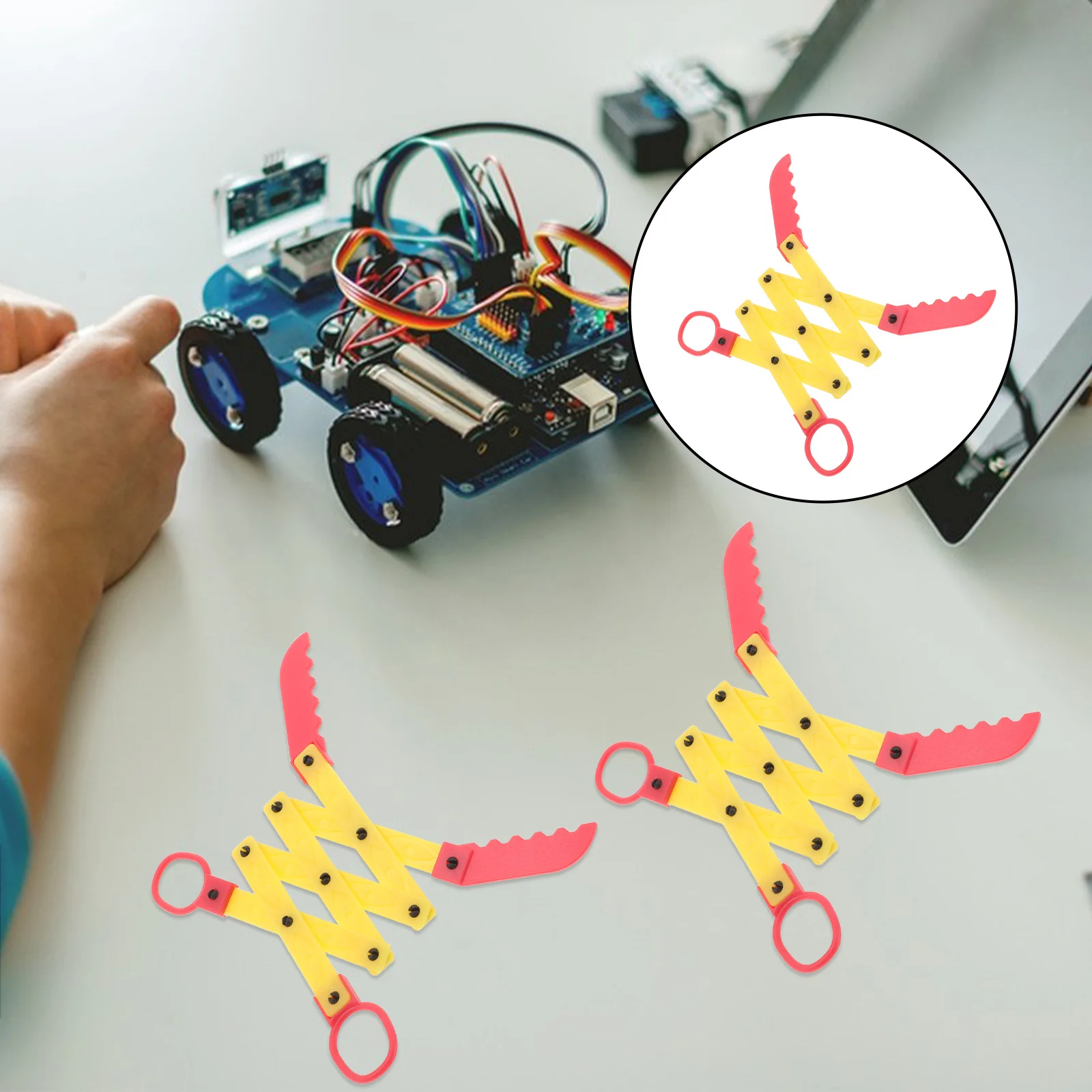 

3pcs Stem Educational Robot Hand Retractable Mechanical Claw Kids Engineering Kit Diy Science Experiment For School Home Physics