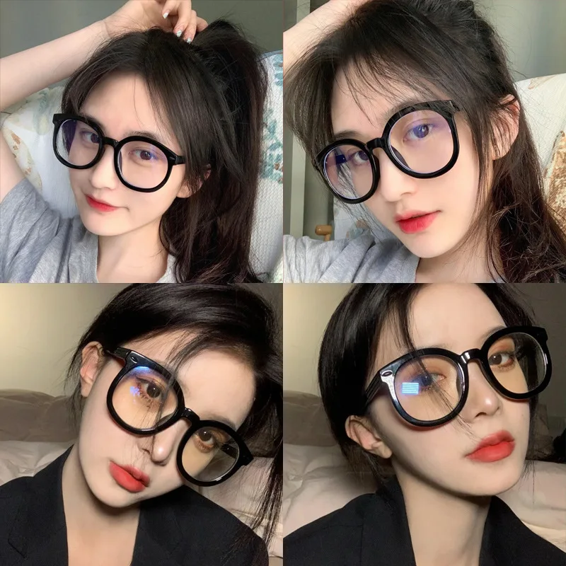 Vintage Men Women Round Frame Myopia Glasses Unisex Big Black Short-sighted Eyeglasses Optical Spectacle Eyewear Diopter