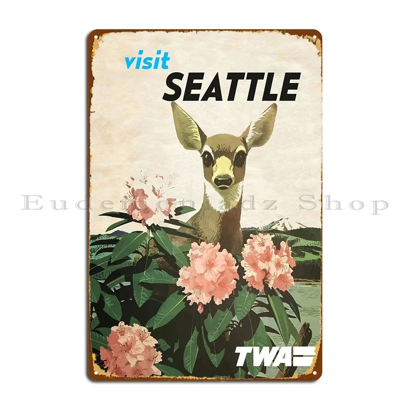 Винтажный металлический знак Сиэтл, винтажный дизайн, настенный дизайн гостиной, кофе, винтажный жестяной знак, плакат