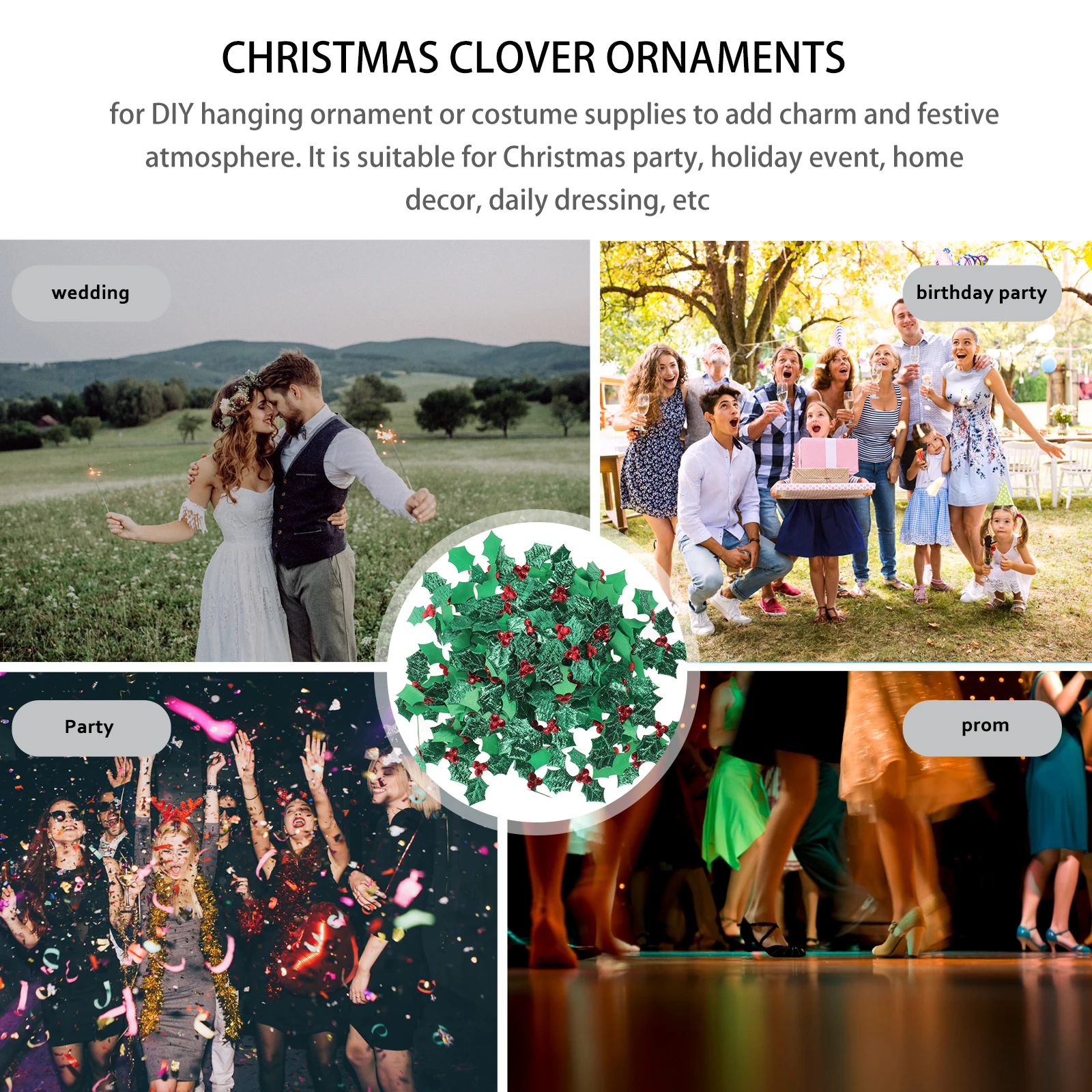 

100Pcs Christmas Applique Patches Embroidered Holly Leaves and Berries 5Cm Iron on Sew for Clothing Festive Embellishments DIY