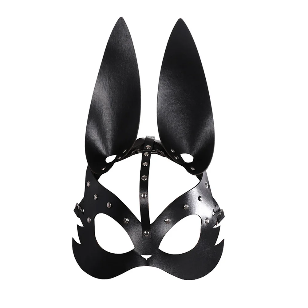 

Halloween Rabbit Mask Costumes Black Performance Prop Apparel