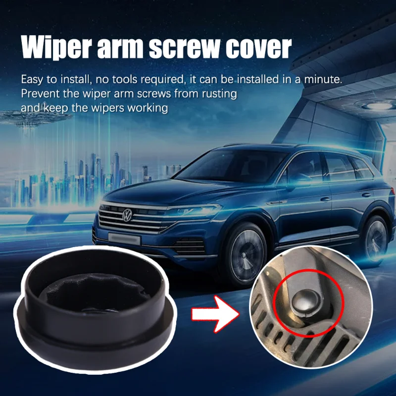 Car Front Windscreen Wiper Arm Nut Cap Wiper Cap Wiper Arm Nut Cap Bolt Cap for VW Passat B5 B6 B7 Golf MK4 MK5 MK6 MK7