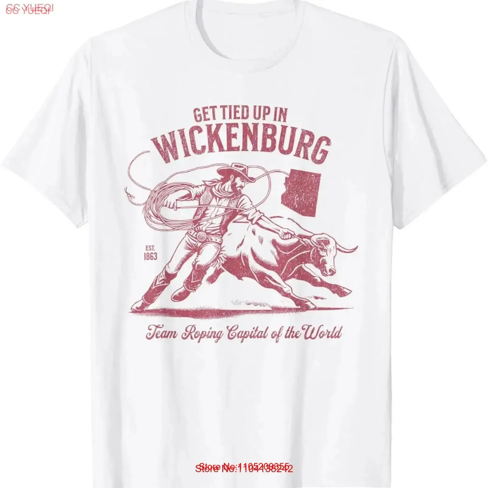 Wickenburg Arizona equipo Roping Capital del mundo vaquero camiseta vintage lavado cómodo Top para uso diario streetwear