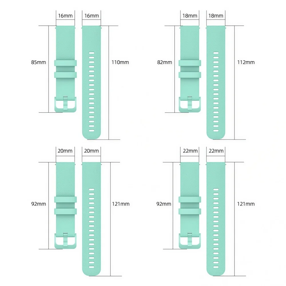 Silicone Quick Release Wristband 16mm-22mm Sports Watch Band Bracelet for Smartwatch Replacement Straps Adjustable Width 18mm 20 view 5