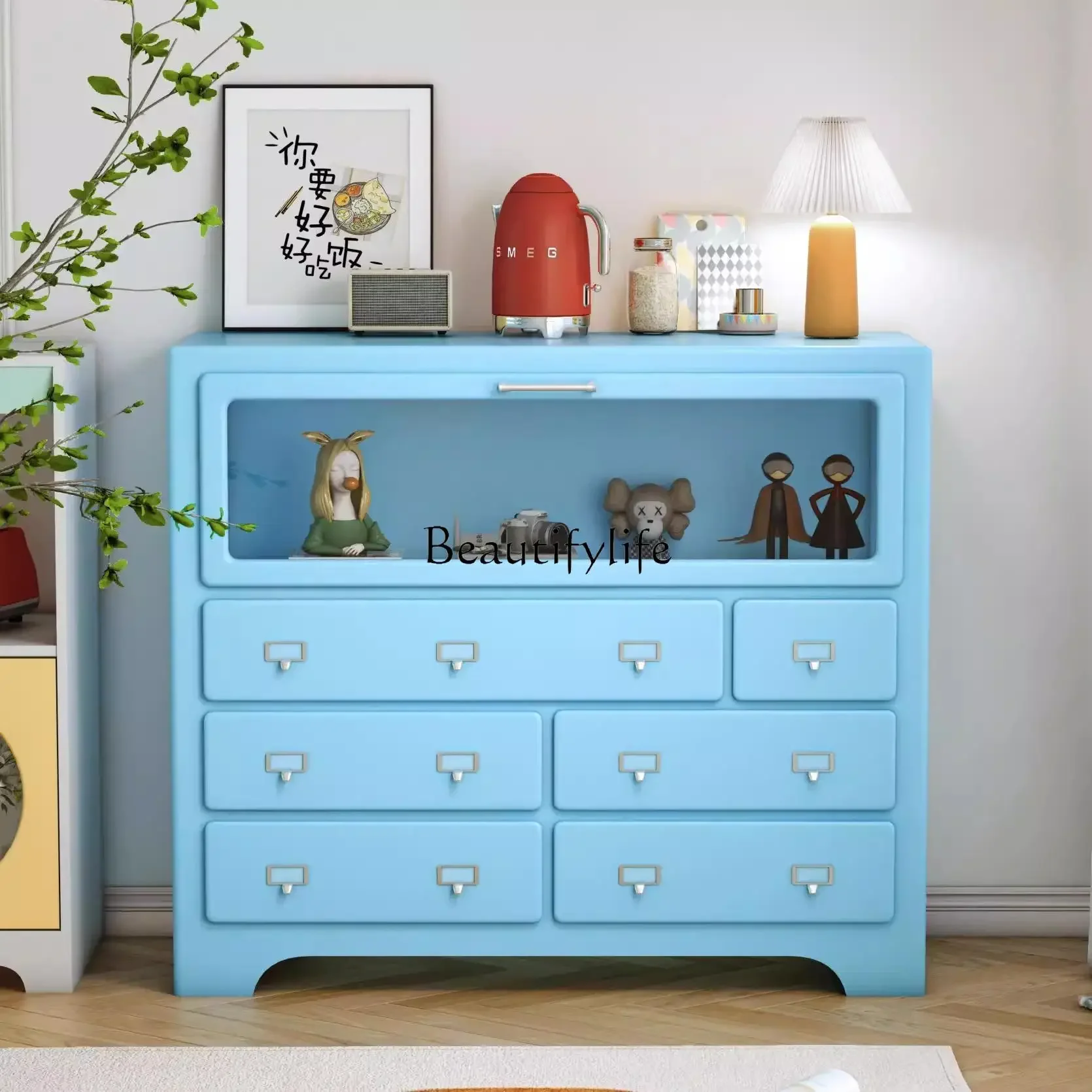 

Modern Dopamine Six-Bucket Cabinets Bedroom Storage Color LockersLX