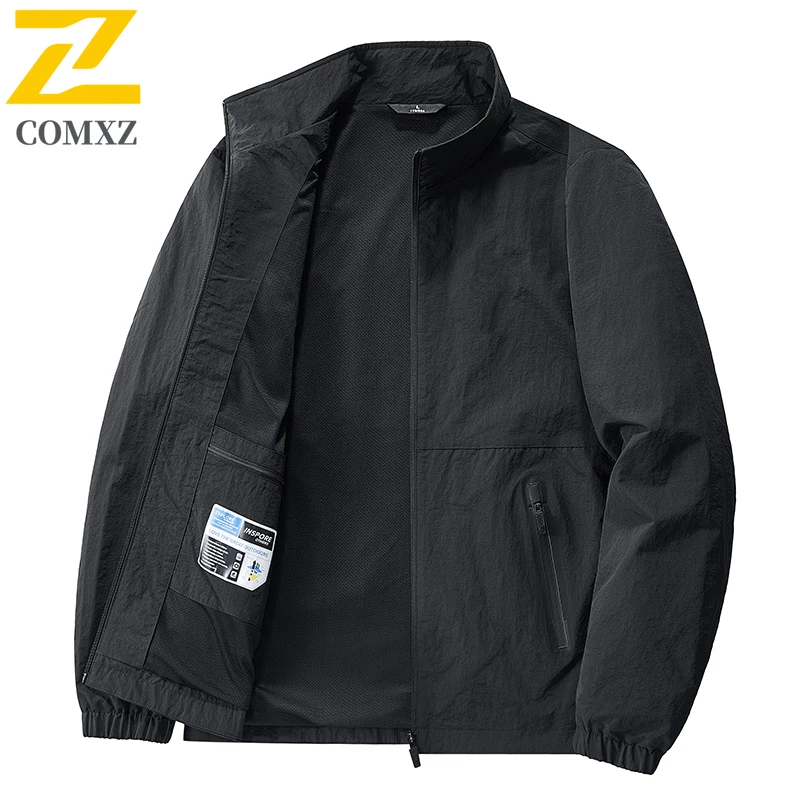 2025 New Spring Autumn Jacket Men's High Quality Loose Solid Color Wear-resistant Work Windbreaker Outdoor Casual Fishing Coat