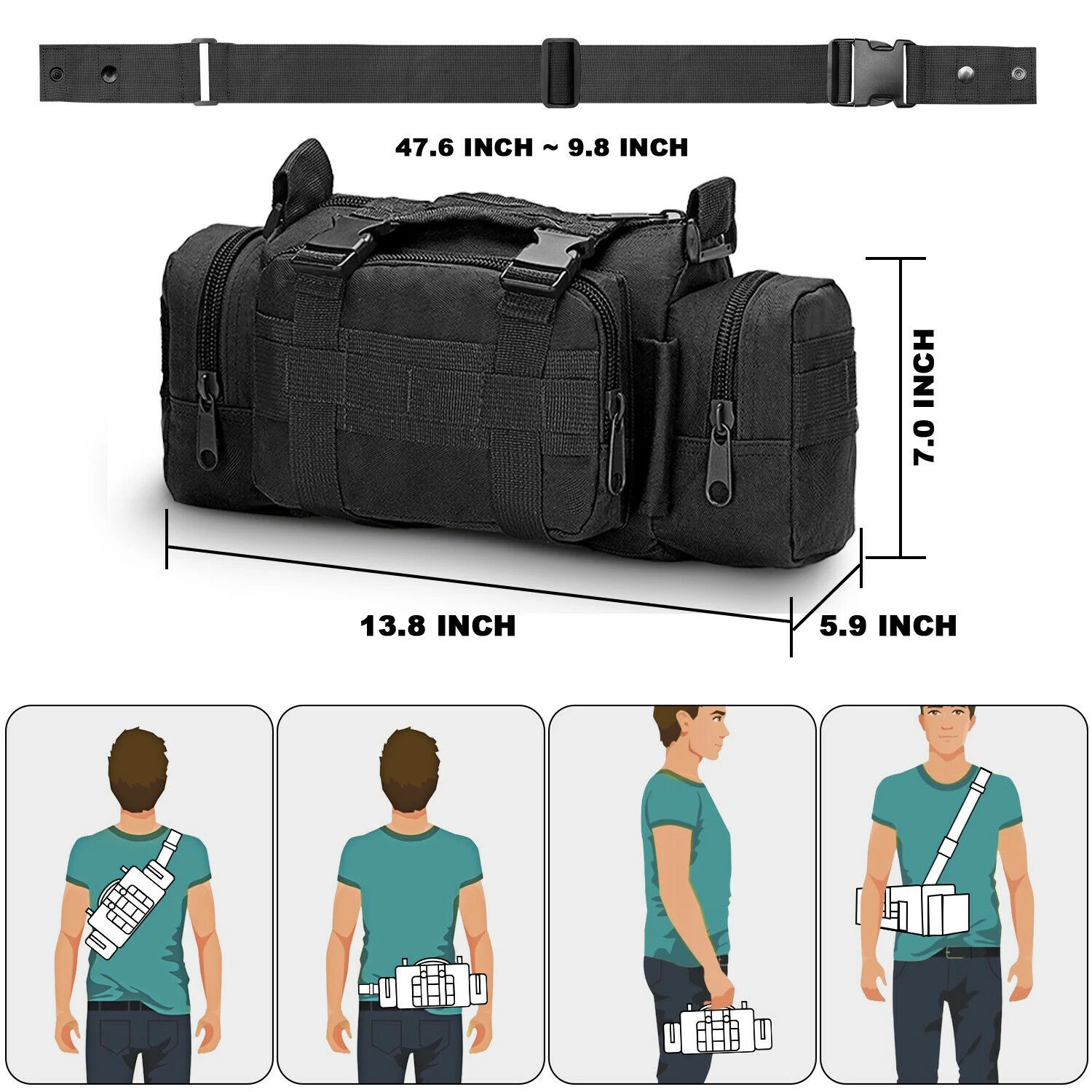 Outdoor Fanny Pack Waist Bag Belt Sling Shoulder Bag Camera Waist Bags