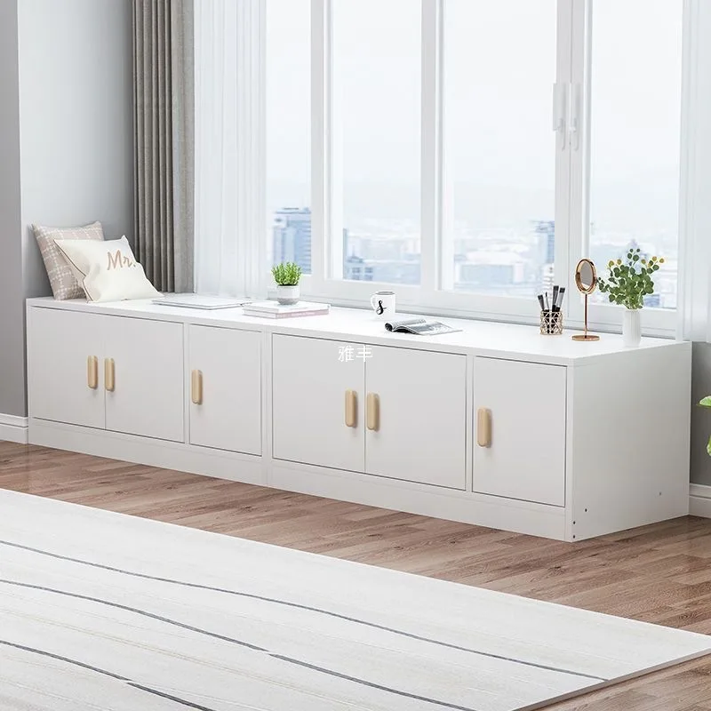 Floor-to-ceiling windowsill large capacity can sit low cabinet small apartment narrow long cabinet against the wall slender bedr