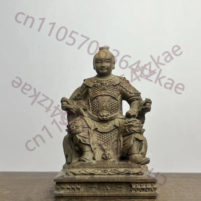 

Статуэтка Нэчжа из агарового дерева ручной работы — 3,9 дюйма, скульптура принца Нэчжа из цельного дерева, декор для дома, фэн-шуй, подношение на алтарь, для дома