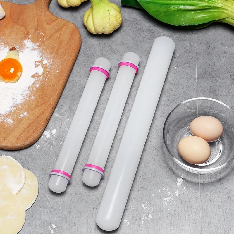 Plastic rolling pin with rubber ring home rolling pin DIY cake baking tool