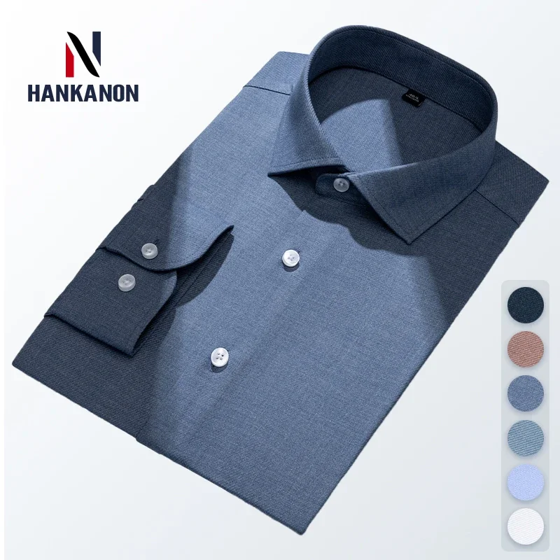 Windsor Collar French Shirt Men's Wrinkle-free Long-sleeved Twill Business Light Luxury Men's Casual Workwear Shirt for Men