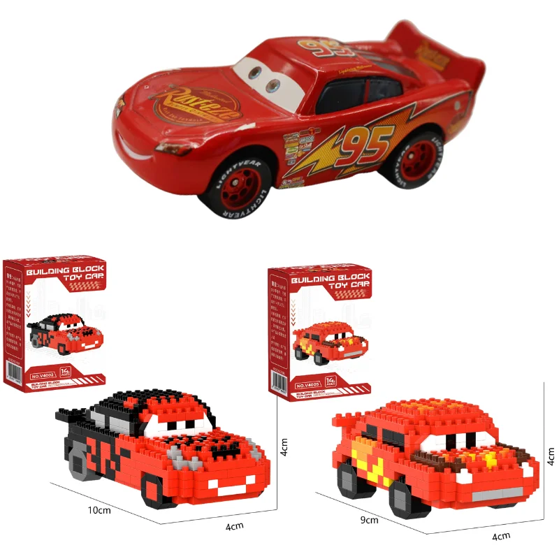 

NEW Pixar Cars Building Blocks | Lightning McQueen Mater Sally Cartoon Character Creative Bricks | Model Toys for Birthday Gift