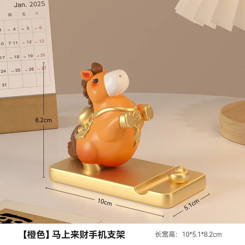 

Horse Mascot Zodiac Pony Phone Holder Resin Pony Shape Mobile Phone Stand 2026 Horse Year Small Ornament Cell Phone Bracket