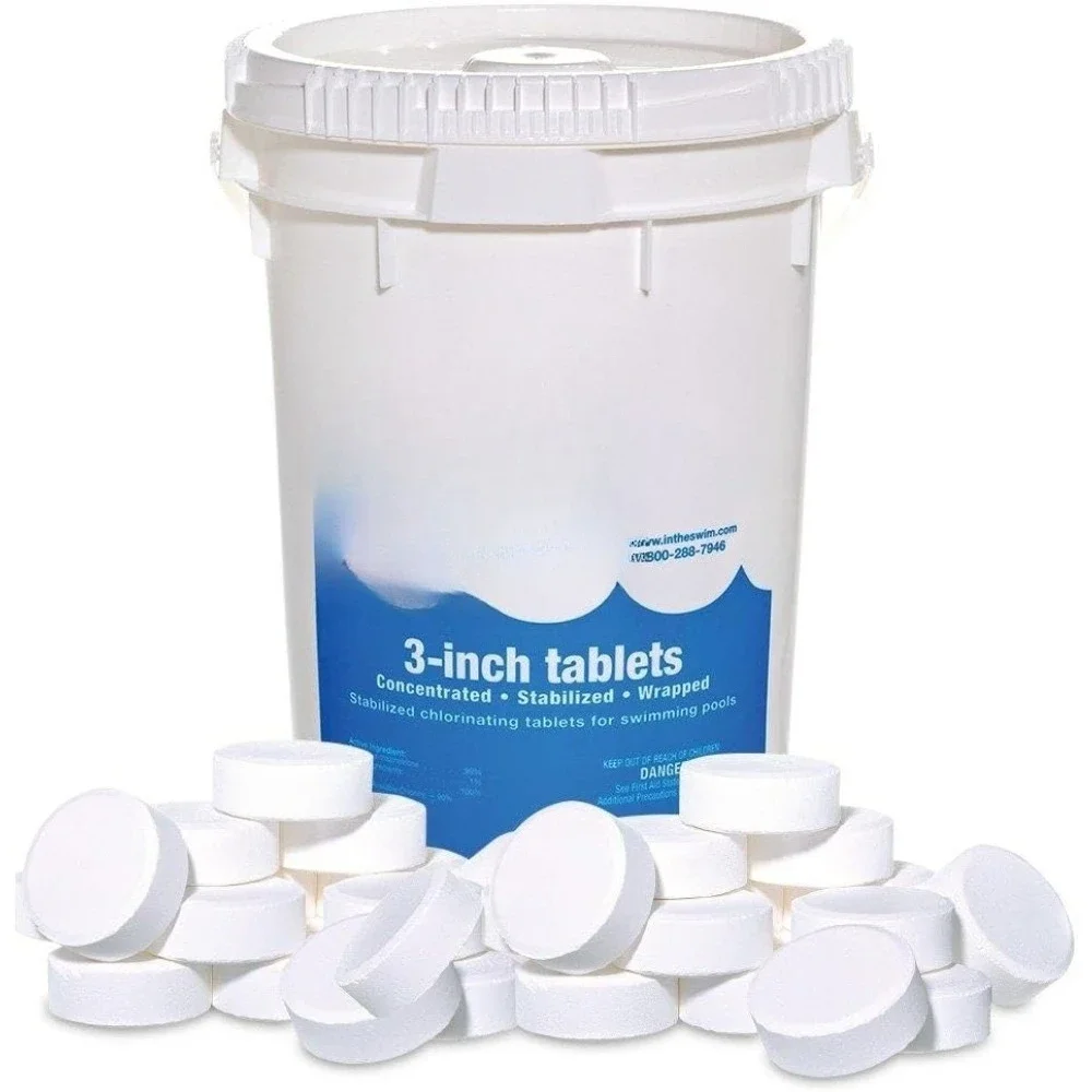 Nueva Oferta, Envío en EE. UU., Tabletas de Cloro Estabilizado de 3 Pulgadas para Piscinas, Tri Cloro de Disolución Lenta al 90%, Disponible C