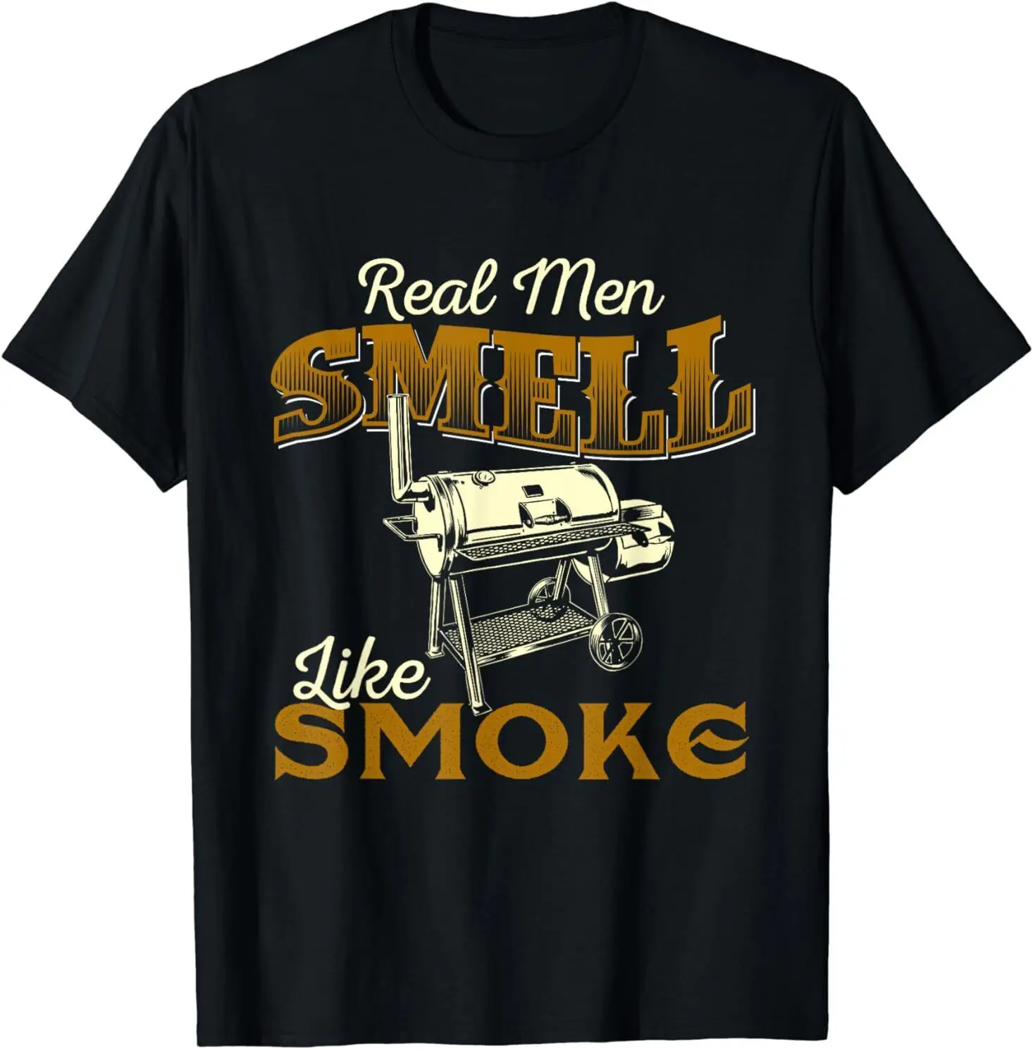 New Real Men Smell Like Smoke - Pitmaster Bbq Smoker Grilling Gift T-Shirt