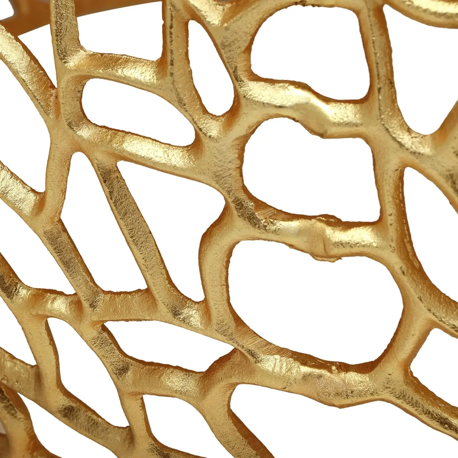 Modern Solid Aluminum Round Coffee Table with Intricate Design, Mesh Round Cocktail Table Creative Center Table for Living Room