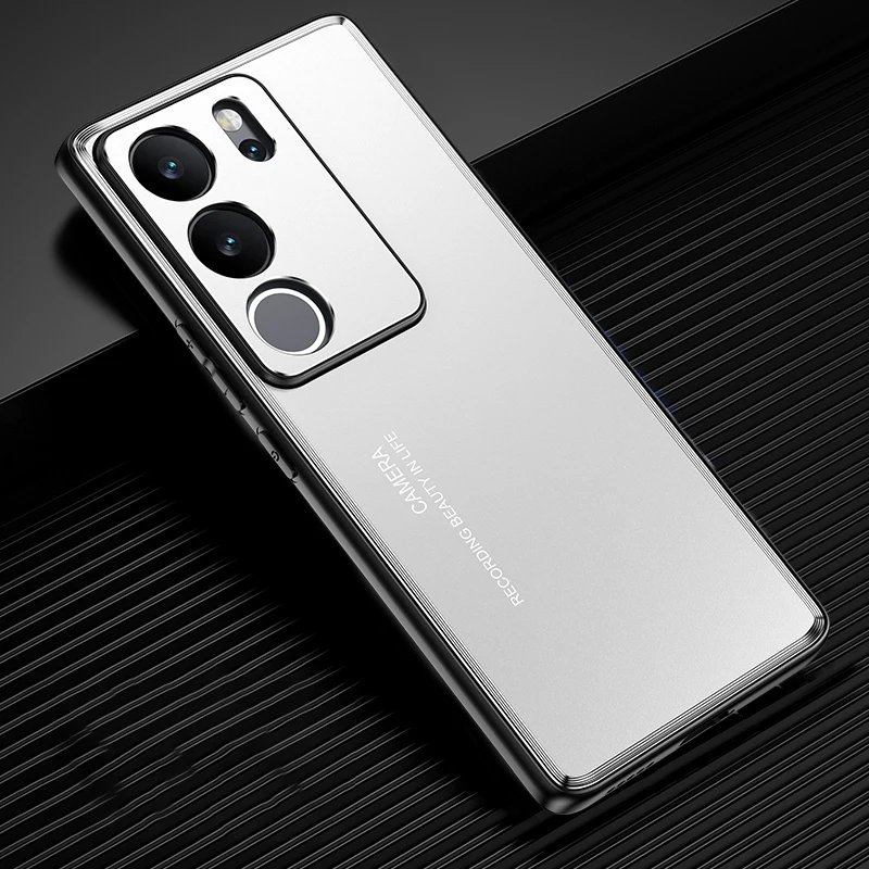 

Frosted Aluminum Metal TPU Silicone Case For VIVO S17 S16 S15 Pro S12 Y77 Metal Camera Protector 5 Meter Drop Proof