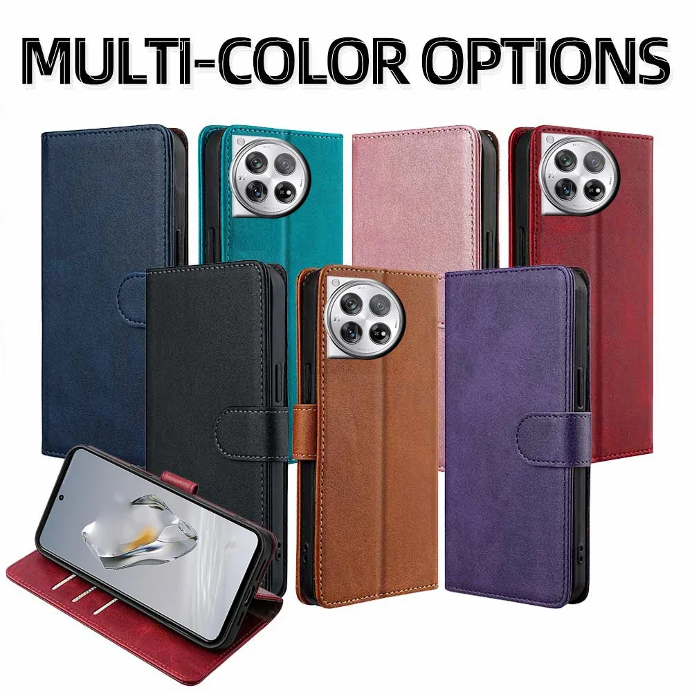 Business Book Style RFID Multi Card Cover For Oneplus 12 12R 11 11R 10 Pro 10T Magnetic Buckle Leather Flip Phone Case Coque