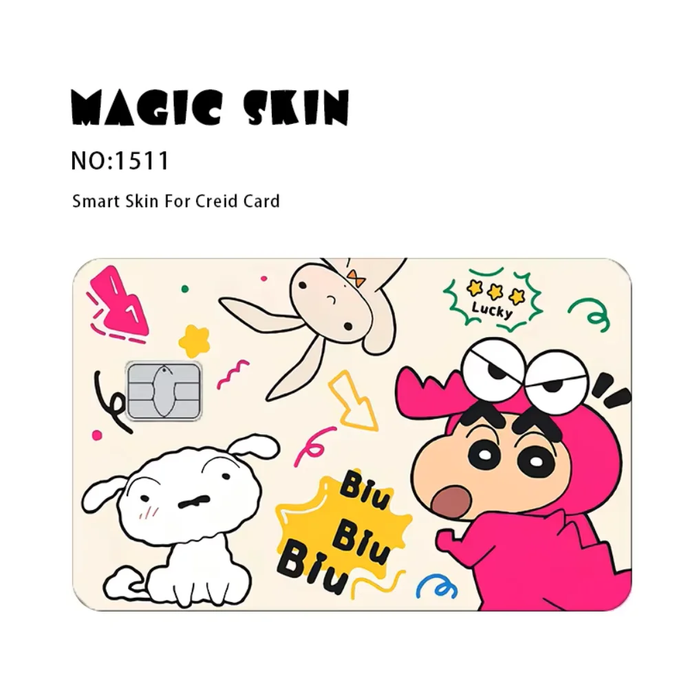 Kawaii Crayon Shin-chan Cute Anime Bank Karty kredytowe Naklejki Fajna dekoracja Wodoodporne i odporne na zarysowania naklejki Prezenty