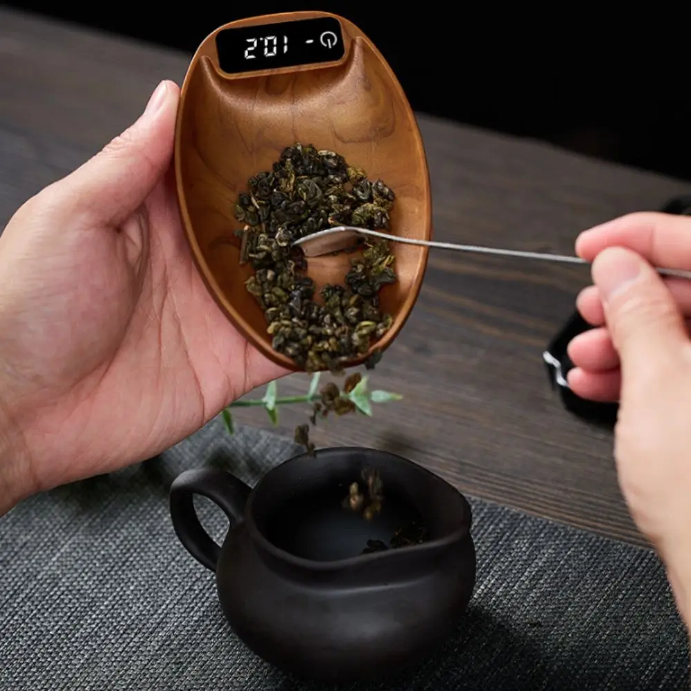 

Tortoise Shell Pattern Electronic Tea Scale Long-lasting Battery Life Touchscreen Digital Scale Plastic 0.1 Gram Accuracy
