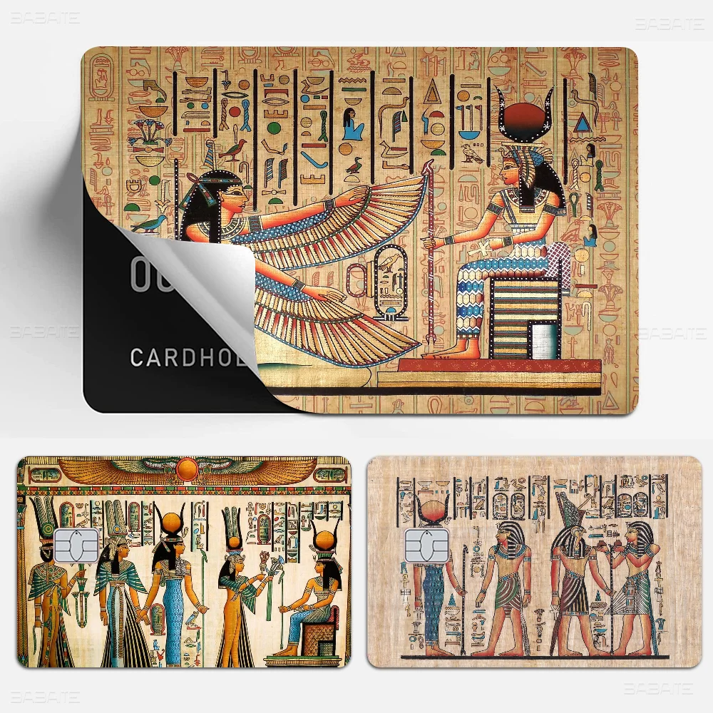 Ancient Egypt Print  Anime Spend or Save Funny Shell On Off Ultra Thin No Fade Sticker Skin Cover Film for Debit Credit Card