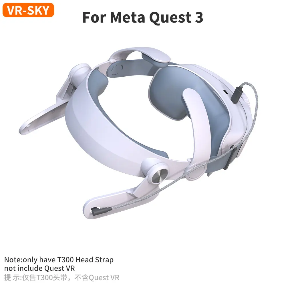 

T300 Replaceable Head Strap With Power Adjustable For Meta Quest 3 Comfortable Reduce Pressure Oculus Quest 3 VR Accessories