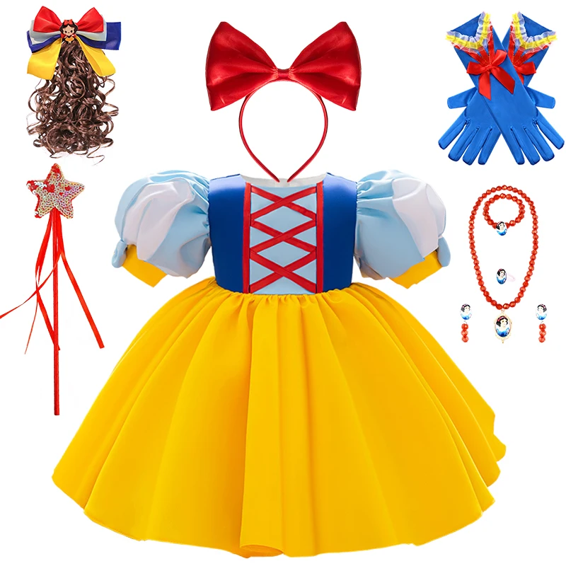 

Christmas Toddler Girl Fairy Princess Snow White Dress Infant Ball Gowns Carnival Newborn Baby Birthday Makeup Party Costumes