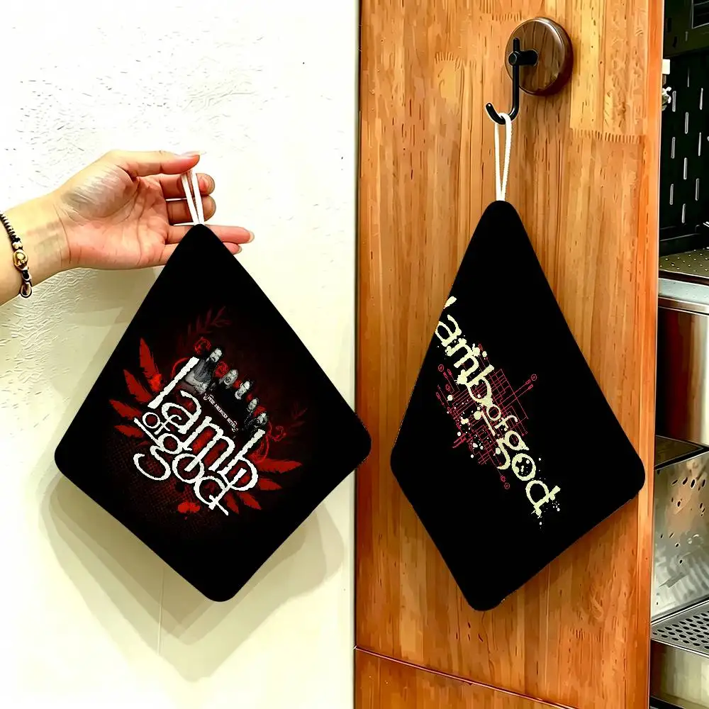 Band L-Lamb of GodS Polyester Cotton Hand Wiping Towel, Hanging Towel, Quick Dry for Kitchen Bathroom Daily Supplies