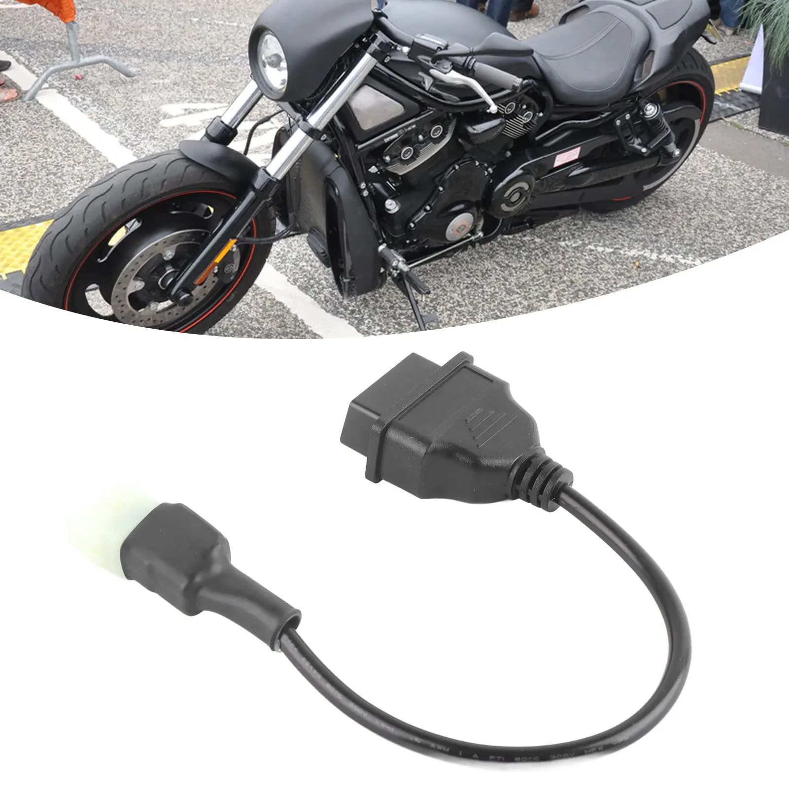 

OBD2 To 4 Pin Diagnostic Adapter Cable Motorcycle Fault Detection Parts Fit For Motorbikes Or Similar