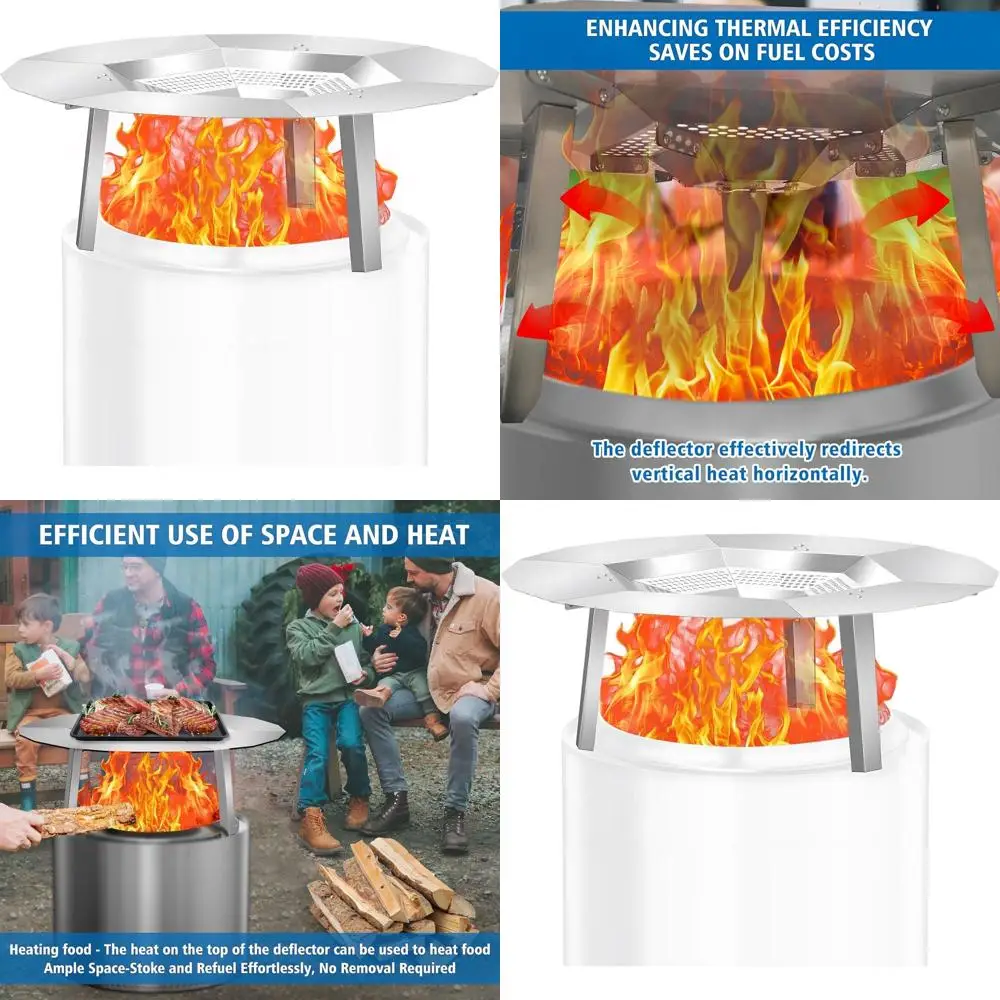 عاكس حرارة من الفولاذ المقاوم للصدأ لـ 19.5 حفر ناري - يوسع الدفء وتغطية الحرارة #1