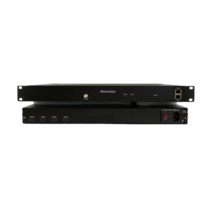 4 Channels HD to 4 Carriers RF DVBC DVBT ATSC ISDBT DTMB MPEG4 AVC H264 Encoder Modulator 