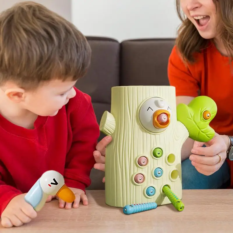 

Woodpecker Toy Magnetic Bird Feeder Toy Woodpecker Feeding Game Interesting Magnetic Playset For Fine Motor Skills Development