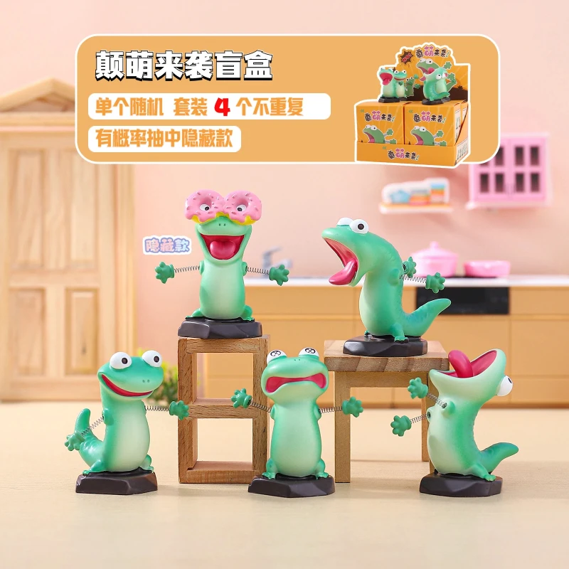 

Cartoon Lizard Tom Blind Box Cartoon Cute Green Lizard Periphery Creative Desktop Decorative Ornament Doll Birthday Holiday Gift