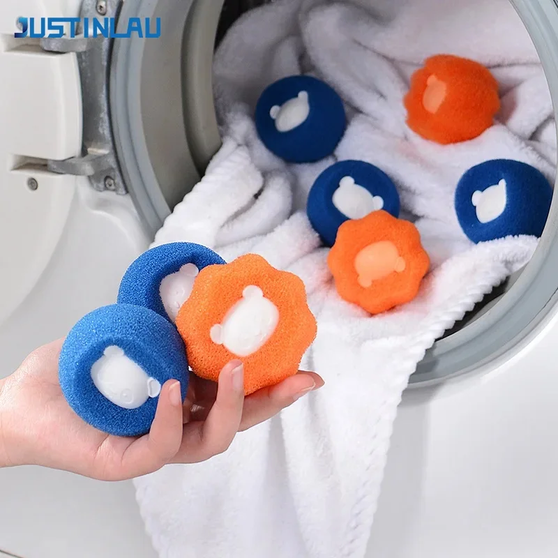 JUSTINLAU Laundry Ball Anti-tangle Clothes Cleaning Sponge Balls Anti-tangle Removes Cat Dog Pets Hairs Reusable Cleaning Tools