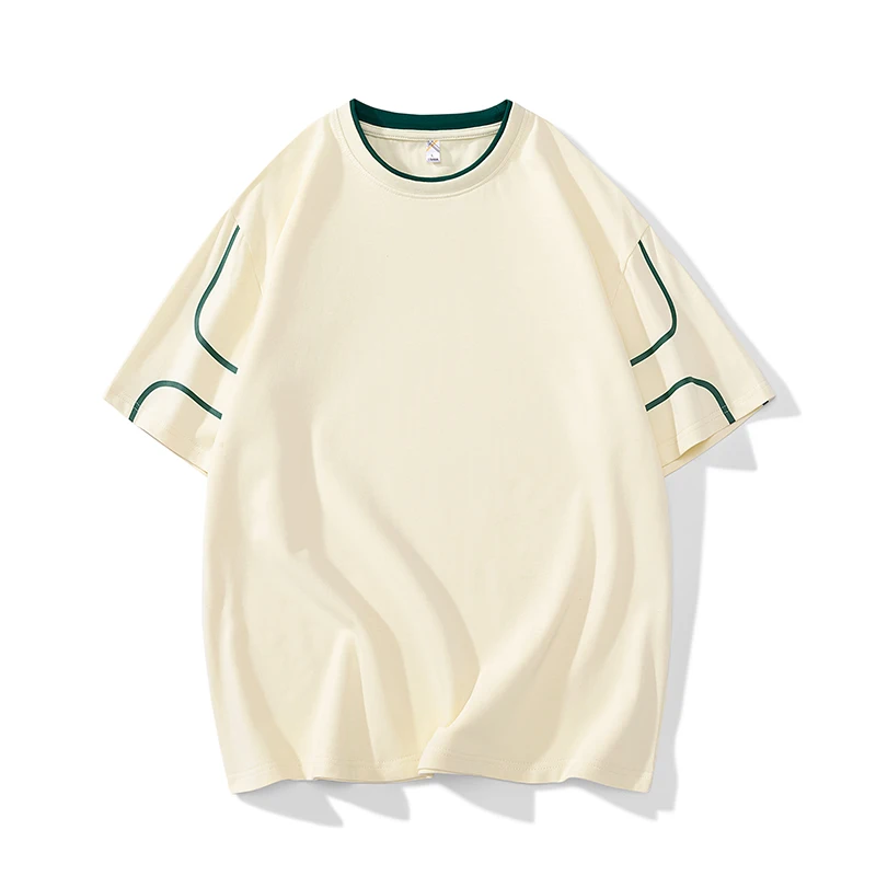 

Summer Men's Solid Clothing Short Sleeve Striped Round Neck Pullover Vacation Casual Graphic T-Shirts Vintage Black Tee Tops