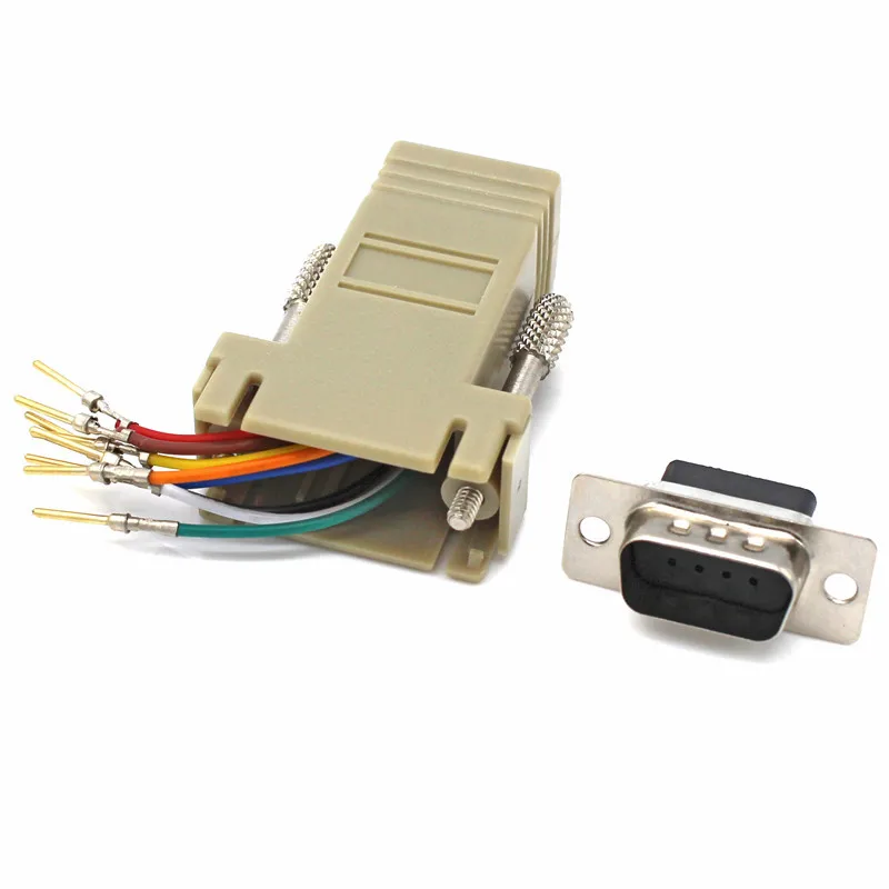 High Quality DB9 Female to RJ45 Female DB9 to RJ45 Adapter Connector rs232 modular cab-9as-fdte to rj45 db9 for Computer