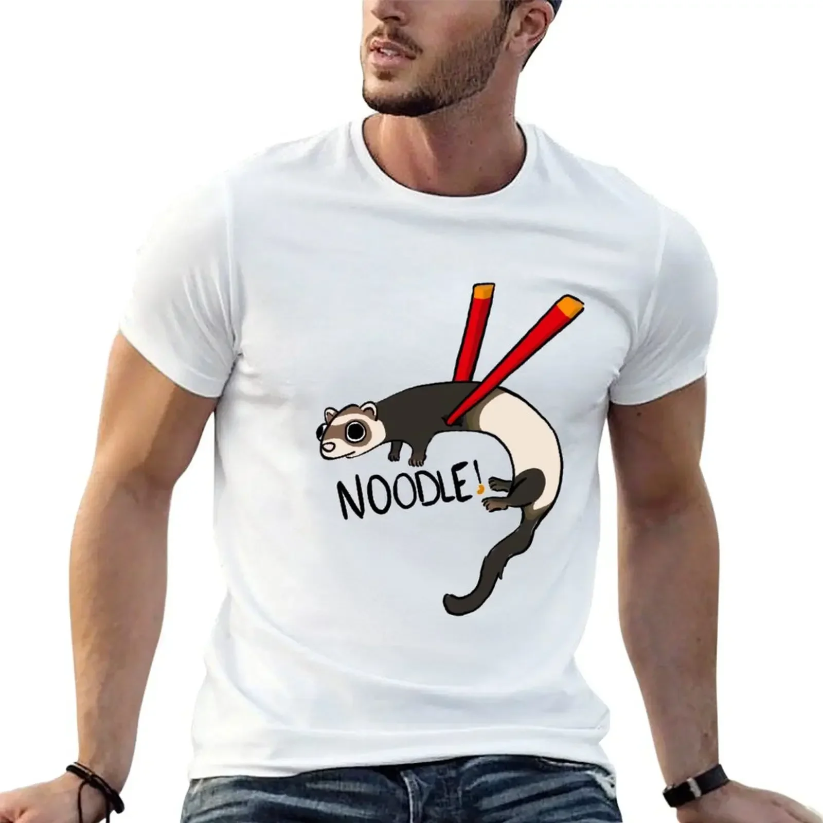 Ferret Noodle T-Shirt anime t shirts sweat graphic tee shirt shirts graphic heavy weight t shirts for men