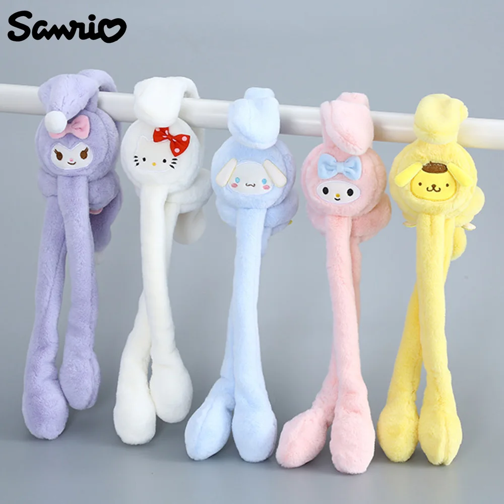 

Anime Sanrio Hello Kitty Kuromi Felt Earmuffs Cartoon Cinnamoroll Melody Warm Movable Ears Earmuffs Kawaii Xmas Accessories