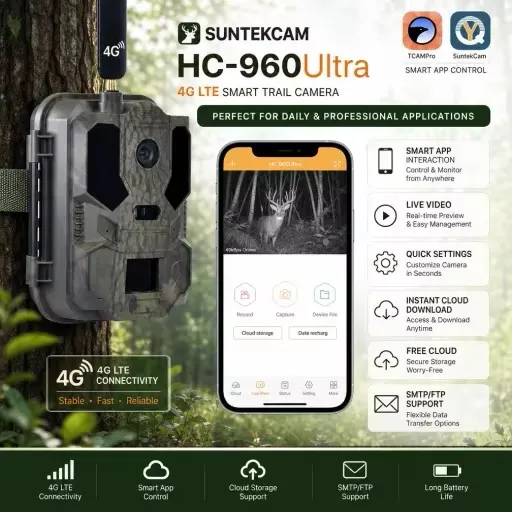 Caméra de sécurité extérieure 960ULTRA 4K 36MP avec vision nocturne, détection infrarouge 4G et batterie au lithium 8000mAh