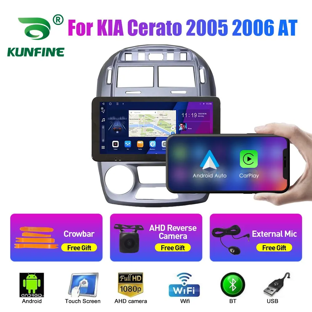 

10,33-дюймовый автомобильный радиоприемник для KIA Cerato 2005-2006 2Din Android, восьмиядерный автомобильный стерео DVD, GPS-навигатор, плеер QLED, экран Carplay