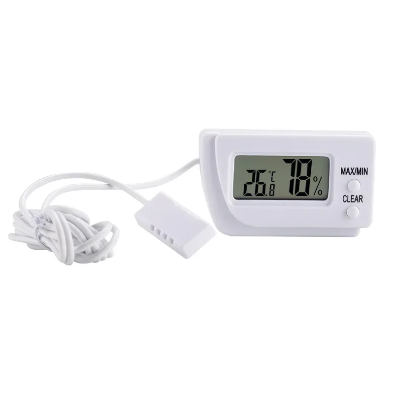 LCD Digital Aquarium Thermometer, Temperature Detector, Mini Electronic Thermohygrometer, Pet High Precision, 1m Room Thermostat