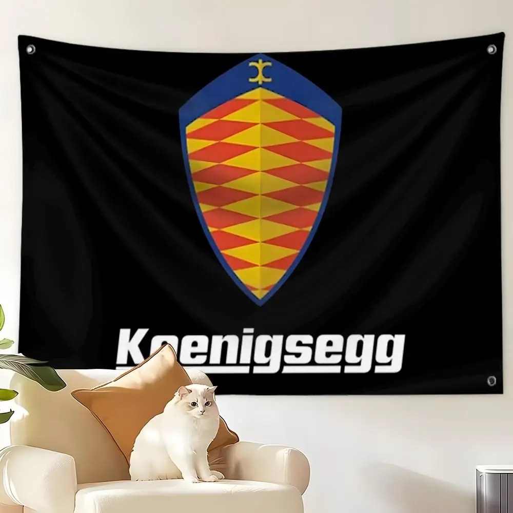 B-BUGATI Super Racing Car Flags Custom Wall Hanging Background Art Banner For Bedroom Home Living Room Outdoor Decor