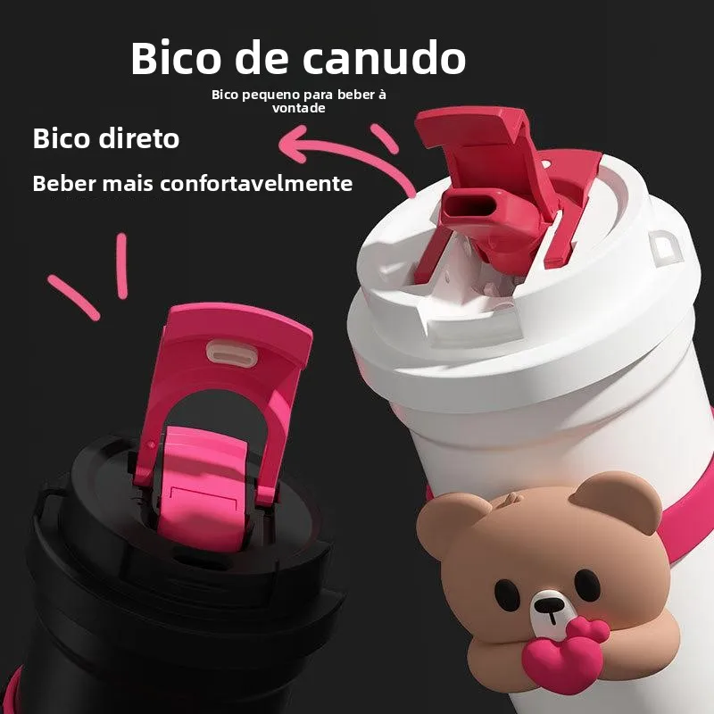 huggable-bear-stainless-steel-coffee-cup-with-straw-double-sided-drinkable-cute-portable-insulated-water-bottle-for-students