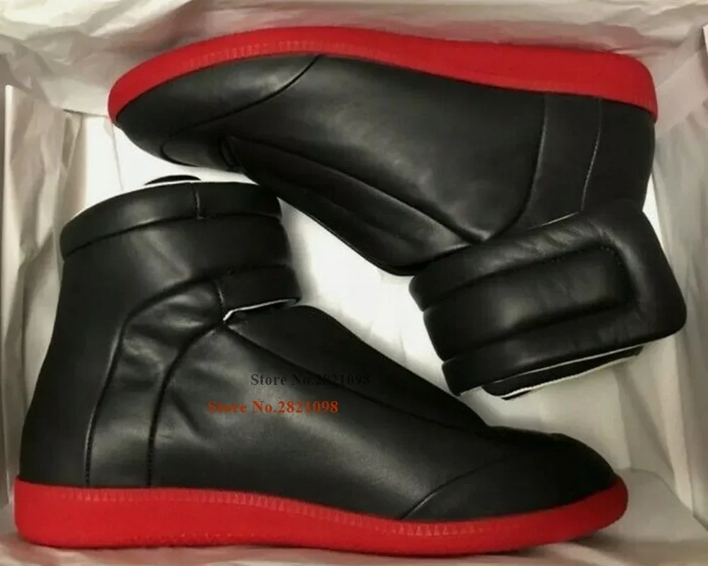 أحذية رياضية جلدية عالية الجودة مع حزام تثبيت - أحذية رياضية للحفلات المسائية للرجال للأنشطة الخارجية أحذية كاجوال يومية Zapatillas #3