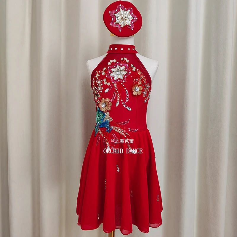 حار بيع الاطفال الفتيات الأطفال النساء الكبار أداء ارتداء الأحمر كيوبيد قميص طويل الباليه توتو ازياء